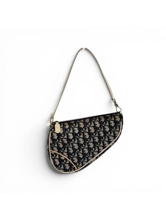Other - Christian Dior Trotter Saddle Pochette Shoulder Bag Navy Beige